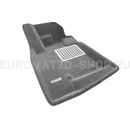 Текстильные 3D коврики Euromat3D Lux в салон для Mitsubishi Pajero IV (2006-2020) № EM3D-003610G Серые
