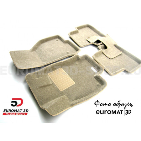Текстильные 3D коврики Euromat3D Business в салон для Opel Insignia (2009-2017) № EMC3D-003807T Бежевые