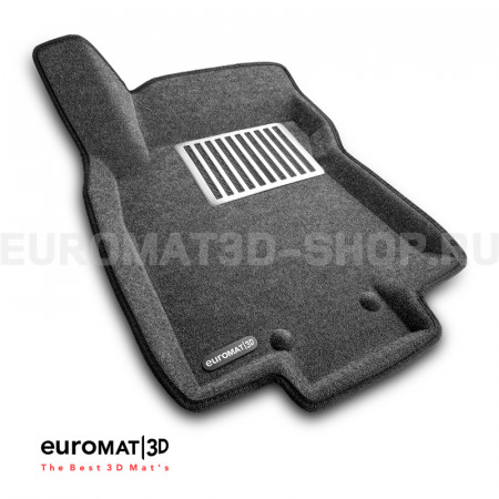 Текстильные 3D коврики Euromat3D Lux в салон для Nissan X-Trail (T32) (2015-2020) № EM3D-003724G Серые