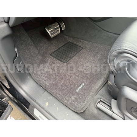 Текстильные 3D коврики Euromat3D Business в салон для Audi Q8 (2018-) № EMC3D-001108G Серые