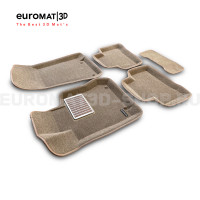 Текстильные 3D коврики Euromat3D Lux в салон для Mercedes GLC-Class (X253) (2015-2022) № EM3D-003518T Бежевые