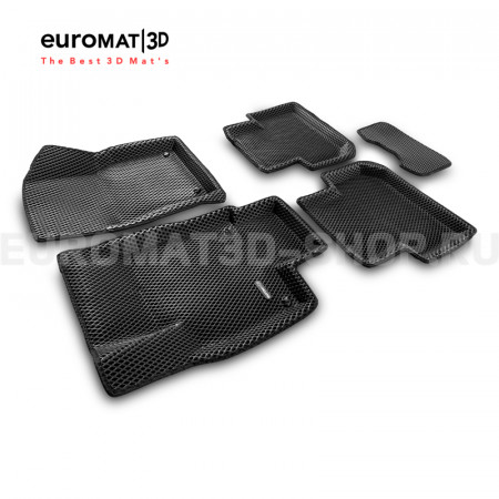 3D коврики Euromat3D EVA в салон для Volkswagen Tiguan (2017-2024) (Укороченная) № EM3DEVA-005420