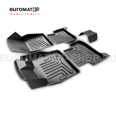 3D коврики Euromat3D Liner в салон для Volkswagen Tiguan (2017-2024) (Укороченная) № EM3DLI-005420