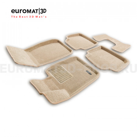Текстильные 3D коврики Euromat3D Business в салон для Bmw 3 (F30) X-Drive (2010-2018) № EMC3D-001223T Бежевые
