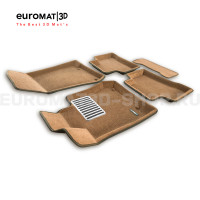 Текстильные 3D коврики Euromat3D Lux в салон для Mercedes GLC-Class (X253) (2015-2022) № EM3D-003518R Коричневые
